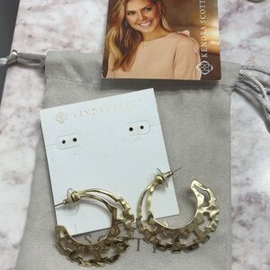 Kendra Scott Gold Textured Hoop Earrings
